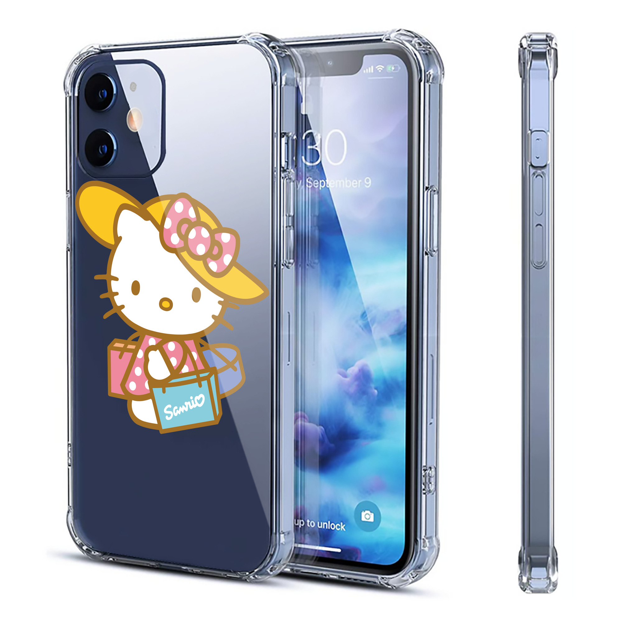 （画像用） Hello Kitty ハローキティ 【iPhone 12シリーズ対応】透明スマホケース（クリアソフトケース）
